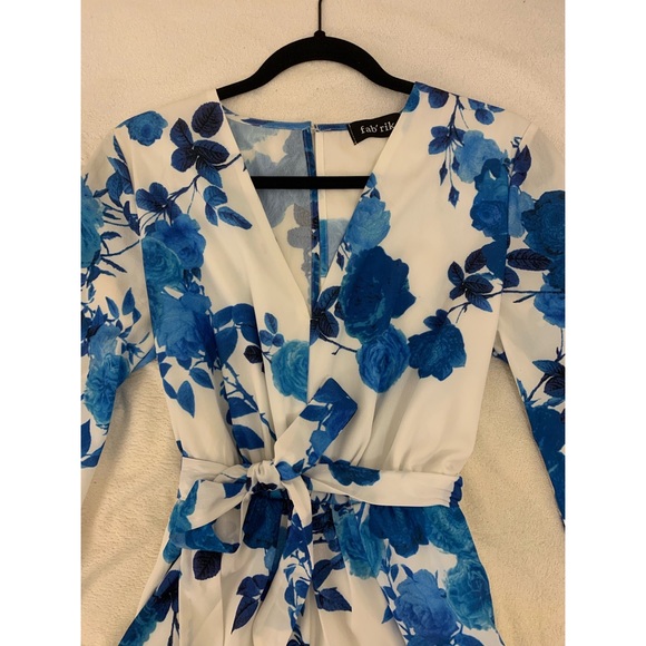 Fab’rik blue long sleeve floral romper - Picture 4 of 9